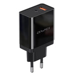 Bộ sạc du lịch sạc nhanh awei C-980 18W PD USB-C / Type-C + QC 3.0, phích cắm EU