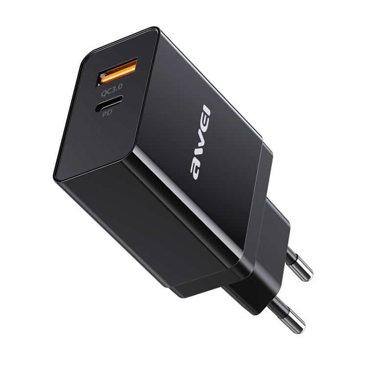 Bộ sạc du lịch sạc nhanh awei C-980 18W PD USB-C / Type-C + QC 3.0, phích cắm EU