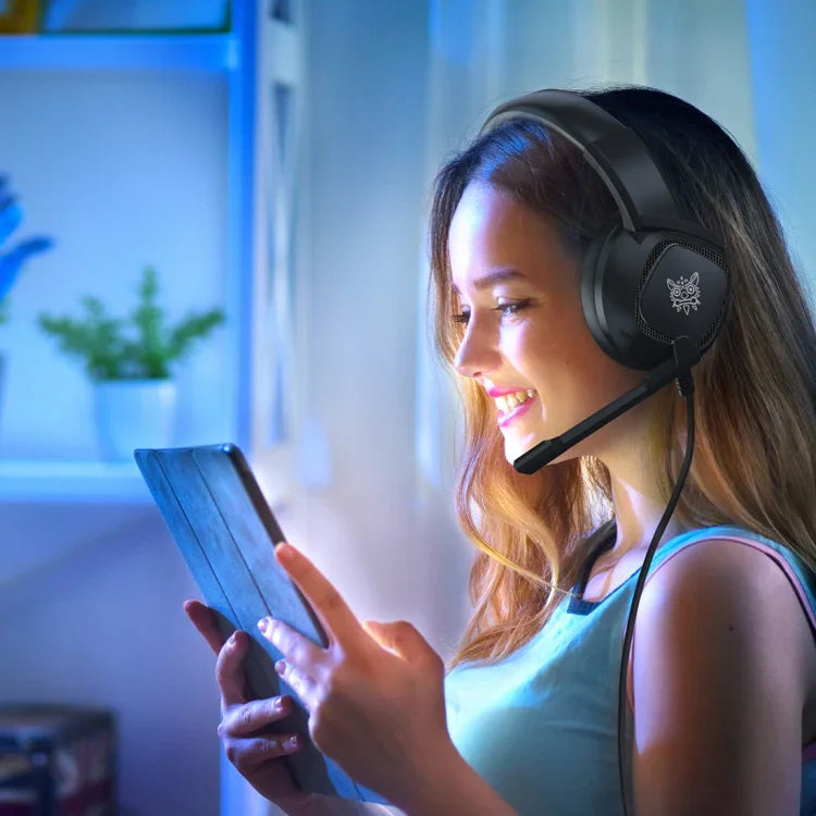 Tai nghe chơi game ONIKUMA K19 cắm đơn, đèn điều chỉnh ánh sáng có micro
