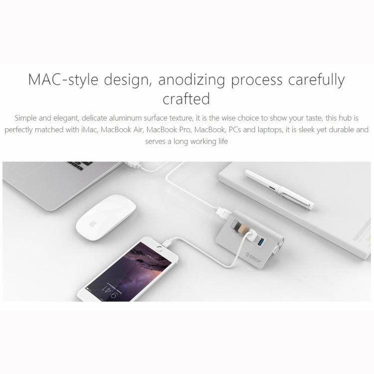 Bộ chia HUB ORICO M3H4-V1 hợp kim nhôm 4 cổng USB 3.0, M3H4-V1