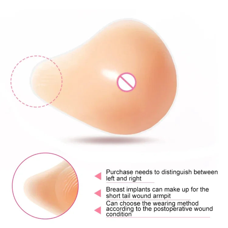 AS5 Spiral Shape Postoperative Rehabilitation Fake Breasts Silicone Breast Pad Nipple Cover 350g/Left, 350g/Left