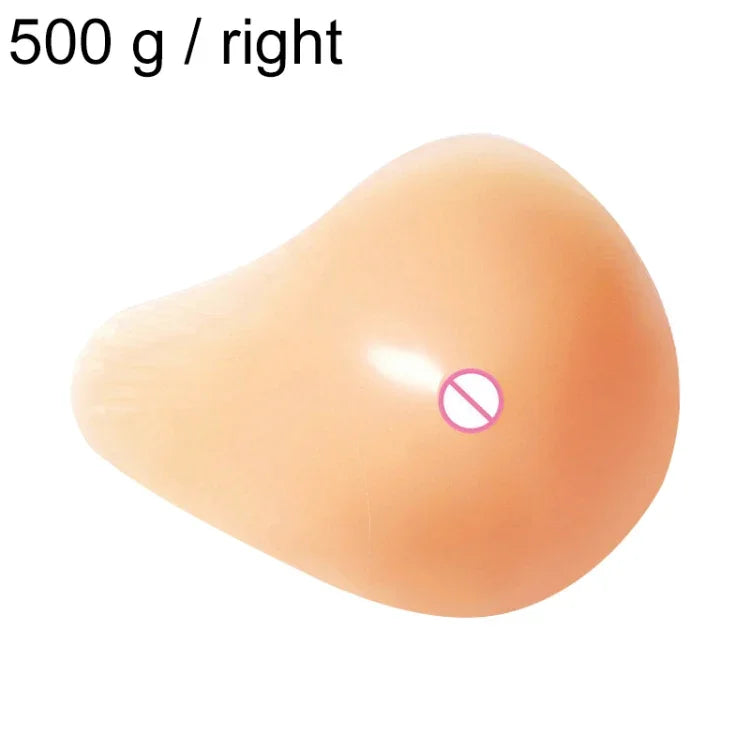 AS8 Spiral Shape Postoperative Rehabilitation Fake Breasts Silicone Breast Pad Nipple Cover 500g/Right, 500g/Right