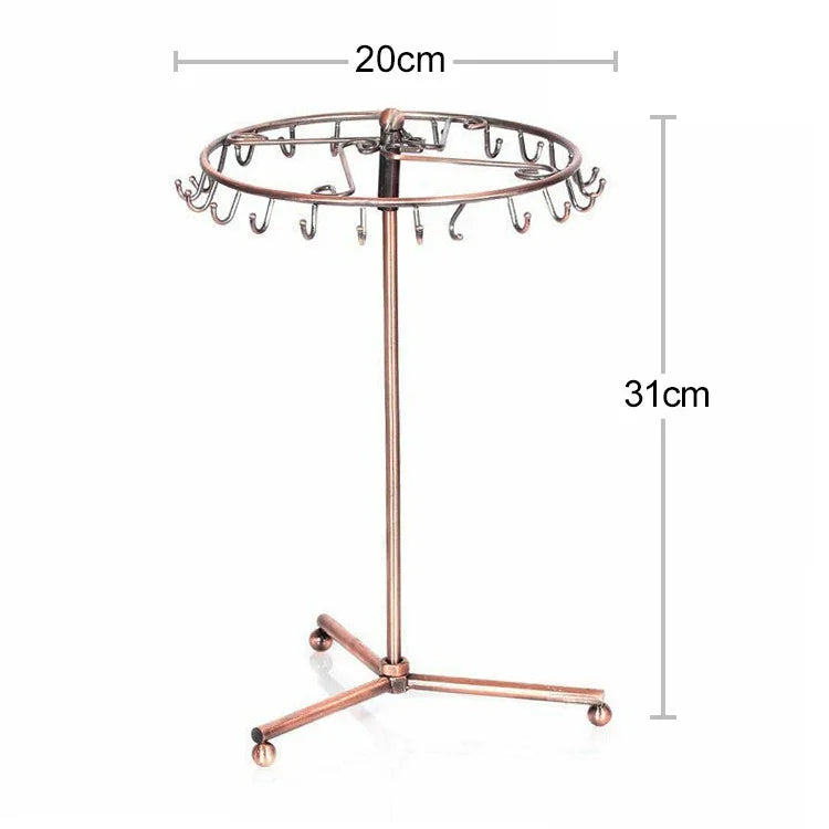 Giá trưng bày lưu trữ trang sức vòng cổ khăn quàng cổ xoay phong cách retro