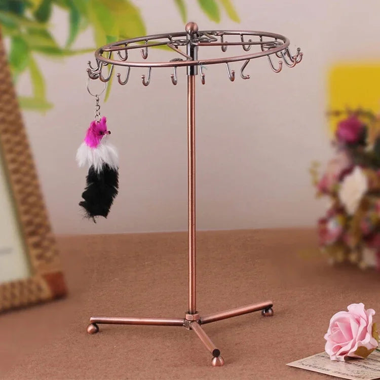 Giá trưng bày lưu trữ trang sức vòng cổ khăn quàng cổ xoay phong cách retro