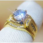 Nhẫn kim cương nam phong cách doanh nhân mạ vàng trắng 18K + đá zircon AAA, cỡ: 8, đường kính: 18.1mm, chu vi: 57mm, đường kính: 18.1mm