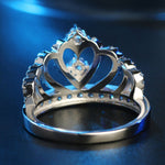 Nhẫn Zircon mạ bạch kim hình vương miện công chúa, cỡ Mỹ: 6, đường kính: 16.5mm, chu vi: 51.9mm, 6