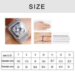 Nhẫn bạc đính đá rhinestone toàn phần kiểu thời trang, cỡ Mỹ: 8, đường kính: 17.4mm, chu vi: 55mm, 8