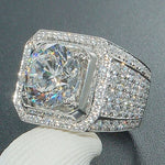Nhẫn bạc thời trang đính đá rhinestone nhỏ, Size Mỹ: 9, Đường kính: 19mm, Chu vi: 59.8mm, 9