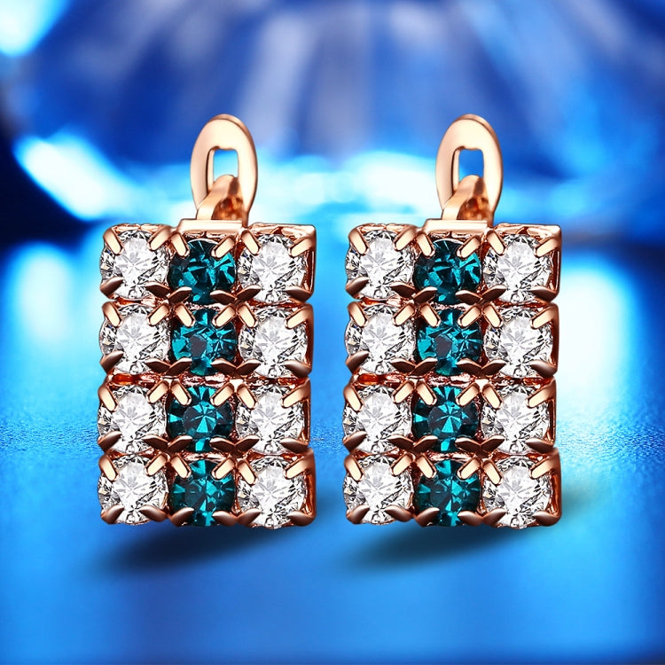 1 đôi bông tai đinh hình chữ nhật bạc sterling pha lê mạ vàng 18k cho nữ, 16*9 mm (vàng)