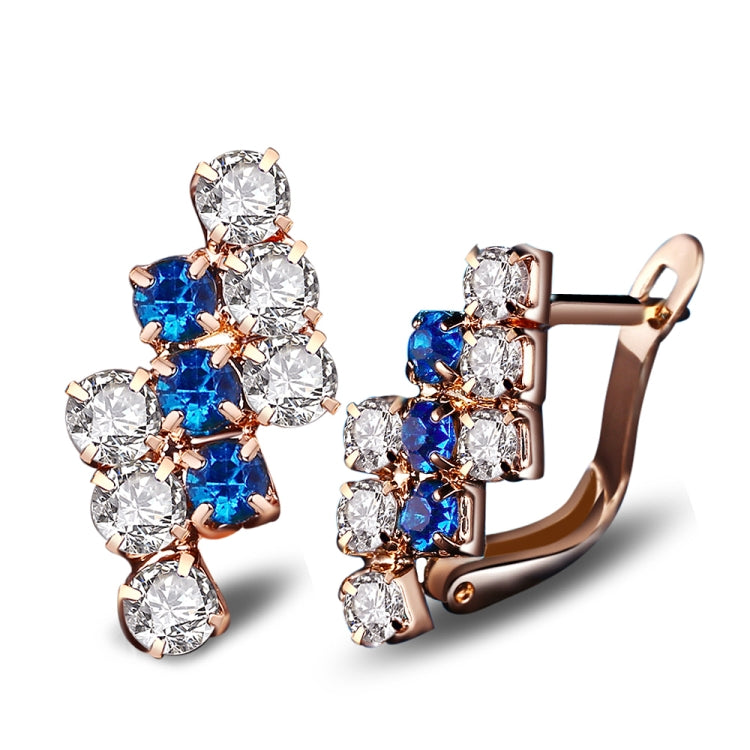 1 đôi bông tai đinh hình học bất quy tắc bạc sterling pha lê mạ vàng 18k cho nữ, 21*9 mm, màu xanh, đỏ