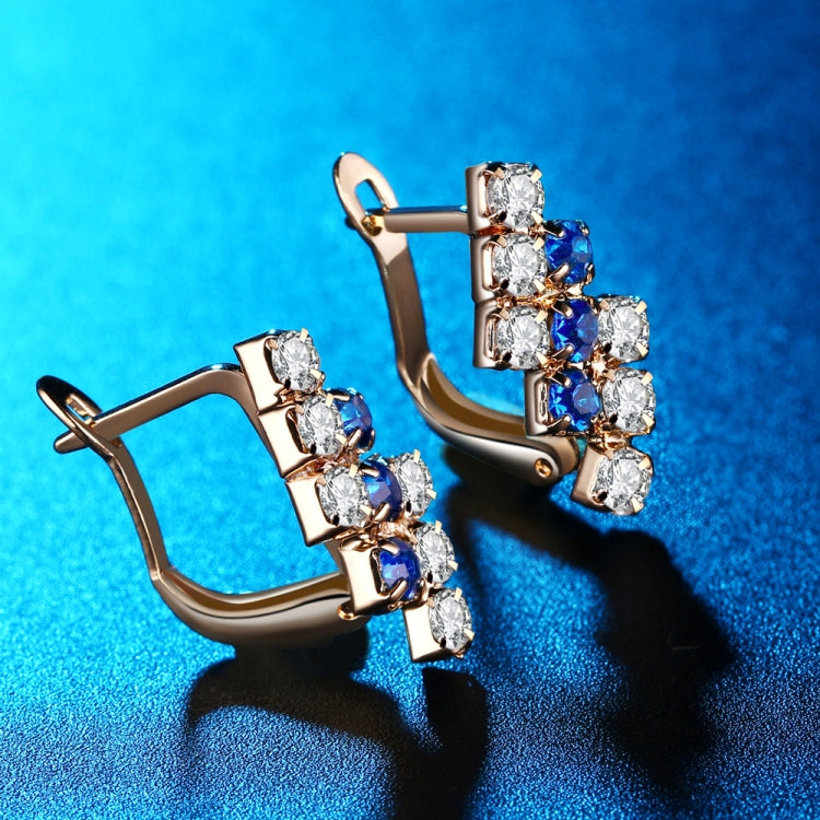 1 đôi bông tai đinh hình học bất quy tắc bạc sterling pha lê mạ vàng 18k cho nữ, 21*9 mm, màu xanh, đỏ