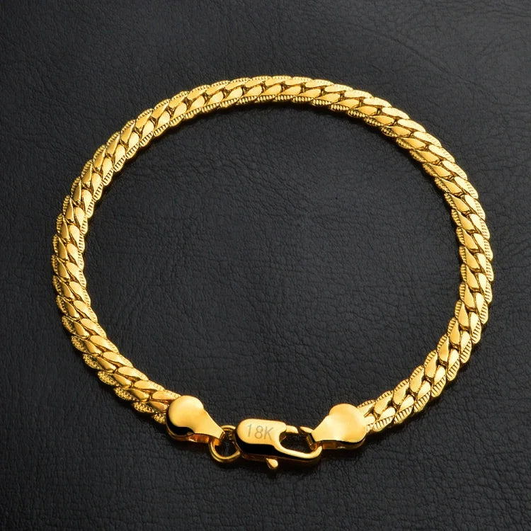 Trang sức thời trang hot vòng tay vàng 18k đơn giản (màu vàng)