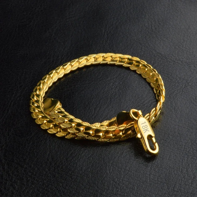 Trang sức thời trang hot vòng tay vàng 18k đơn giản (màu vàng)