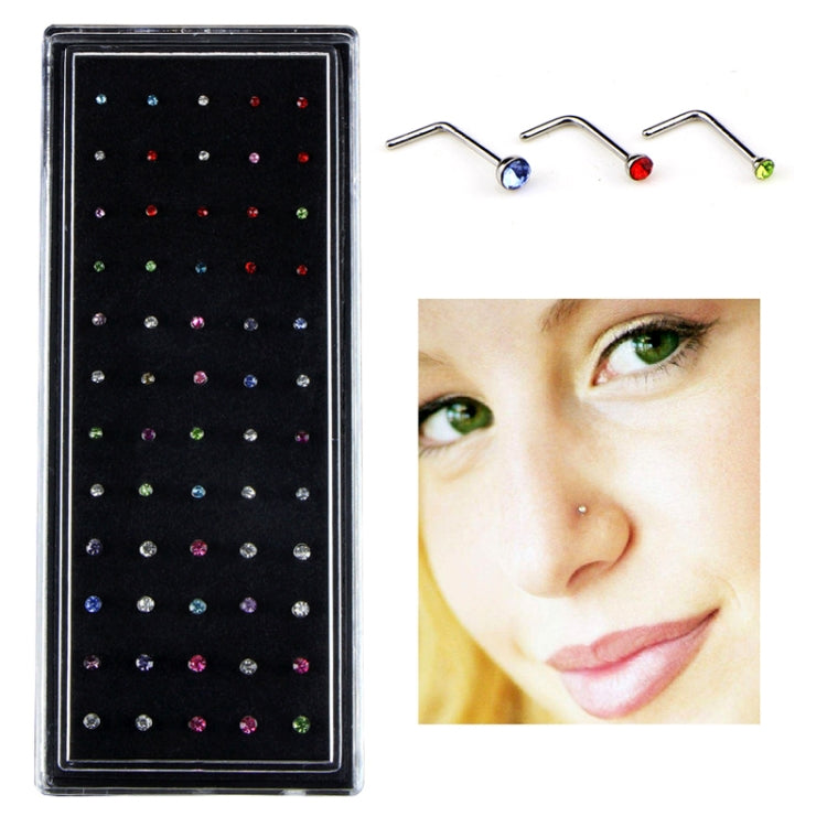 60 chiếc nhẫn đinh mũi hình kim cương thép không gỉ màu hỗn hợp L, chiều dài đinh: 7mm, đường kính đinh: 0.6mm (màu), màu (60 chiếc), trắng (60 chiếc)