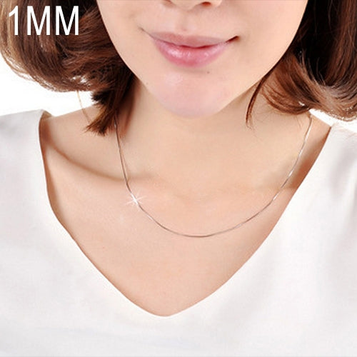 Dây xương rắn bạc mạ phong cách cá tính 1MM (bạc chiều dài: 20 inch), chiều dài: 20 inch