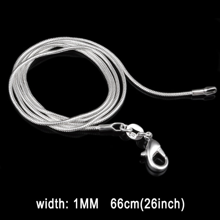 Dây chuyền xương rắn mạ bạc phong cách cá tính 1MM (chiều dài bạc: 26 inch), chiều dài: 26 inch