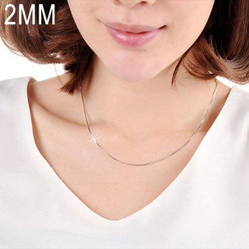 Dây chuyền xương rắn mạ bạc phong cách cá tính 2MM (chiều dài bạc: 16 inch), chiều dài: 16 inch
