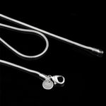 Dây chuyền xương rắn mạ bạc phong cách cá tính 2MM (chiều dài bạc: 20 inch), chiều dài: 20 inch