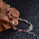Vòng tay ruby nữ tính thời trang phong cách (Đỏ + bạc)