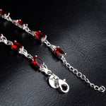 Vòng tay ruby nữ tính thời trang phong cách (Đỏ + bạc)