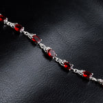 Vòng tay ruby nữ tính thời trang phong cách (Đỏ + bạc)