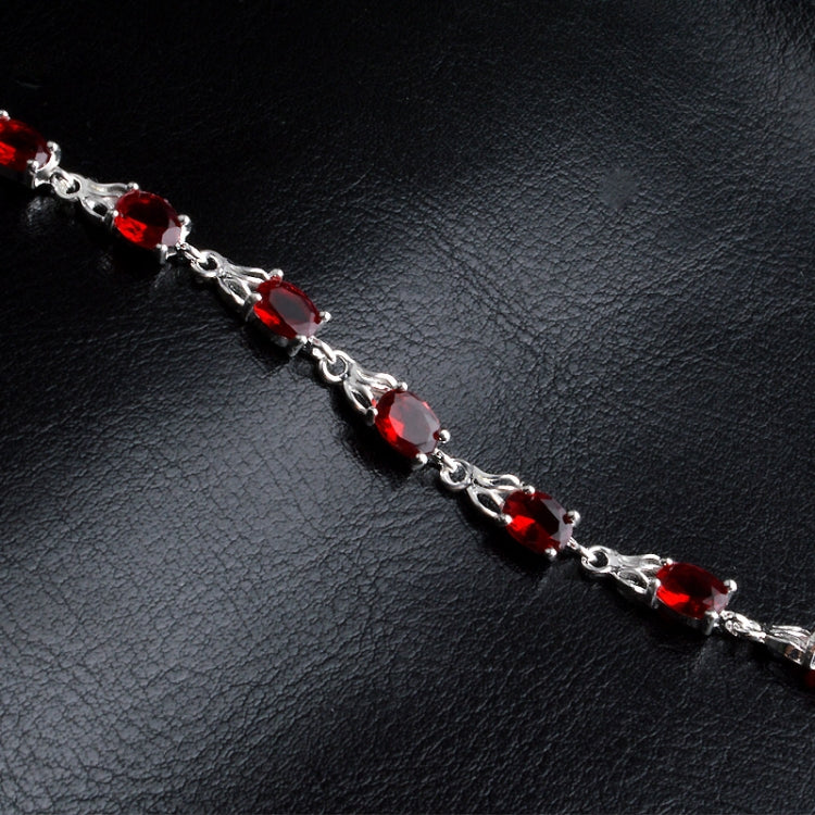 Vòng tay ruby nữ tính thời trang phong cách (Đỏ + bạc)