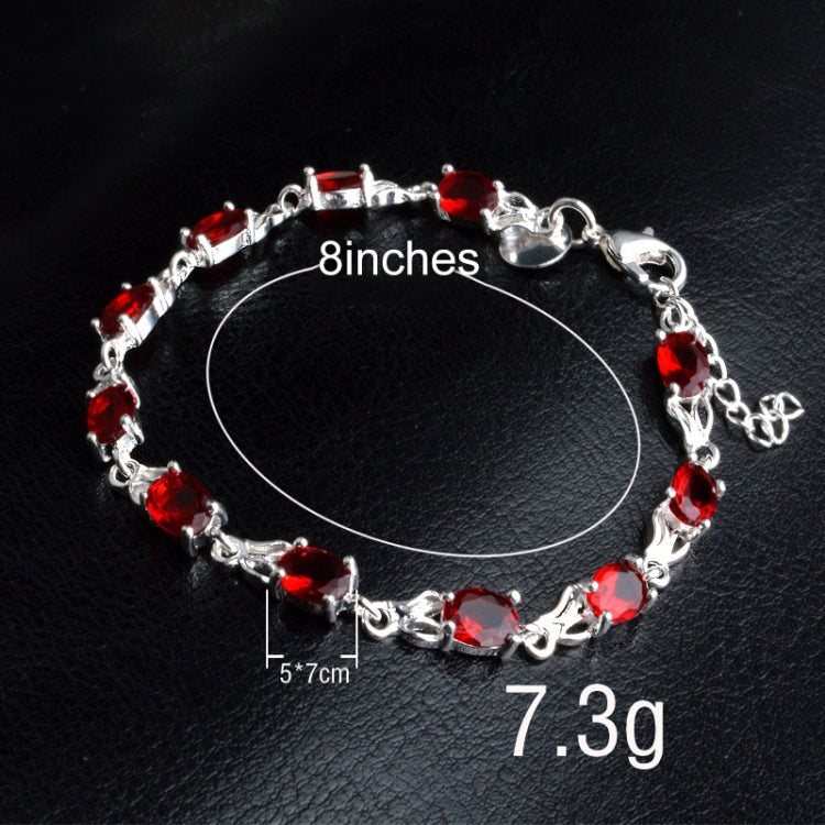Vòng tay ruby nữ tính thời trang phong cách (Đỏ + bạc)