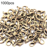 1000 chiếc móc khóa tôm hùm hợp kim chất lượng cao phụ kiện trang sức DIY 12mm, 1000 chiếc