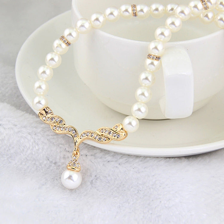 Bộ phụ kiện cô dâu 3 trong 1 gồm bông tai, vòng cổ và vòng hạt thời trang cổ điển cho nữ
