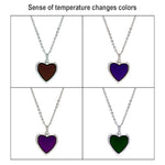 2 PCS MN4008 Heart Photo Box Pendant Temperature Sensitive Discoloration Necklace Jewelry