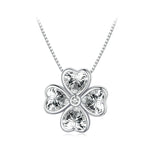 BSN334 Dây Chuyền Mặt Cỏ Bốn Lá May Mắn Mạ Vàng Trắng Bạc Sterling S925, BSN334