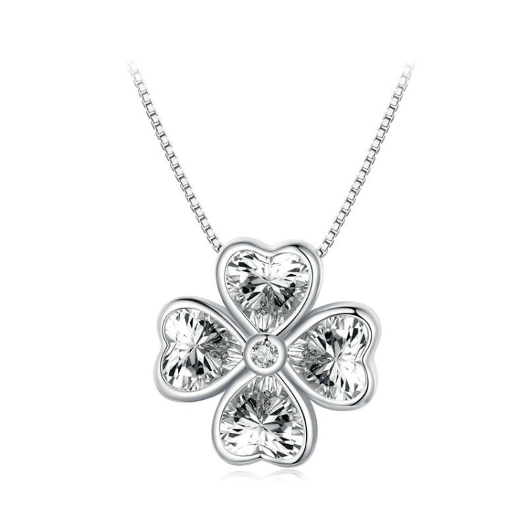 BSN334 Dây Chuyền Mặt Cỏ Bốn Lá May Mắn Mạ Vàng Trắng Bạc Sterling S925, BSN334