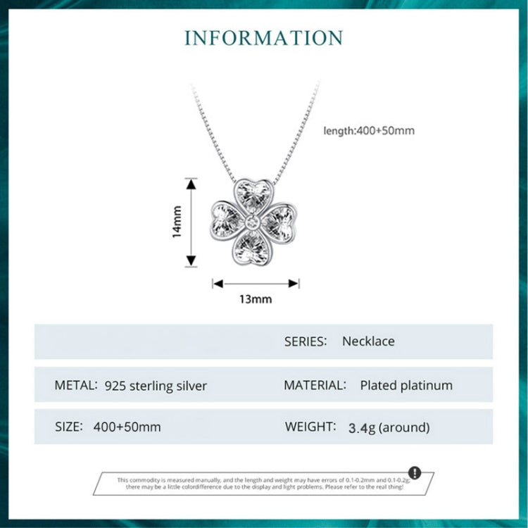 BSN334 Dây Chuyền Mặt Cỏ Bốn Lá May Mắn Mạ Vàng Trắng Bạc Sterling S925, BSN334