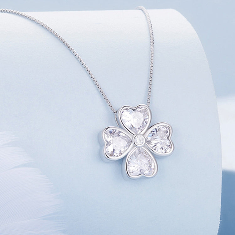 BSN334 Dây Chuyền Mặt Cỏ Bốn Lá May Mắn Mạ Vàng Trắng Bạc Sterling S925, BSN334