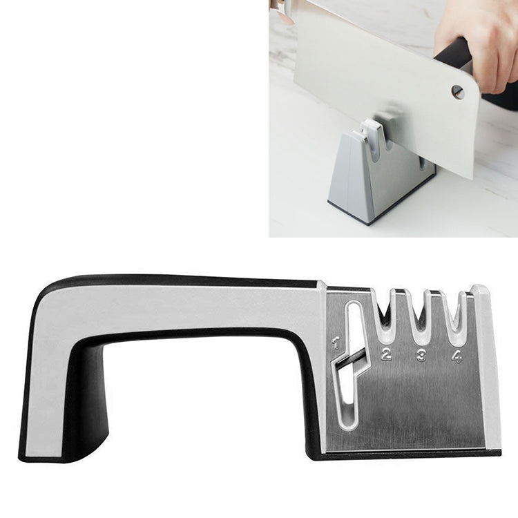 Dụng cụ mài dao thép không gỉ 4 trong 1 cầm tay bốn phần mài nhanh có tay cầm chống trượt, 4 trong 1 (Đen), 4 trong 1 (Đỏ)