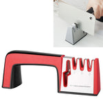 Dụng cụ mài dao thép không gỉ 4 trong 1 cầm tay bốn phần mài nhanh có tay cầm chống trượt, 4 trong 1 (Đen), 4 trong 1 (Đỏ)