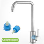 Vòi nước bồn rửa xoay bằng thép không gỉ 304 nóng lạnh, Vòi nước nóng lạnh