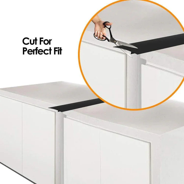 2 cái dải khe bếp gas 25 inch chống bám bẩn chống bụi chống thấm nước, Dải kín bếp, 25 inch, 25 inch (Màu đen)