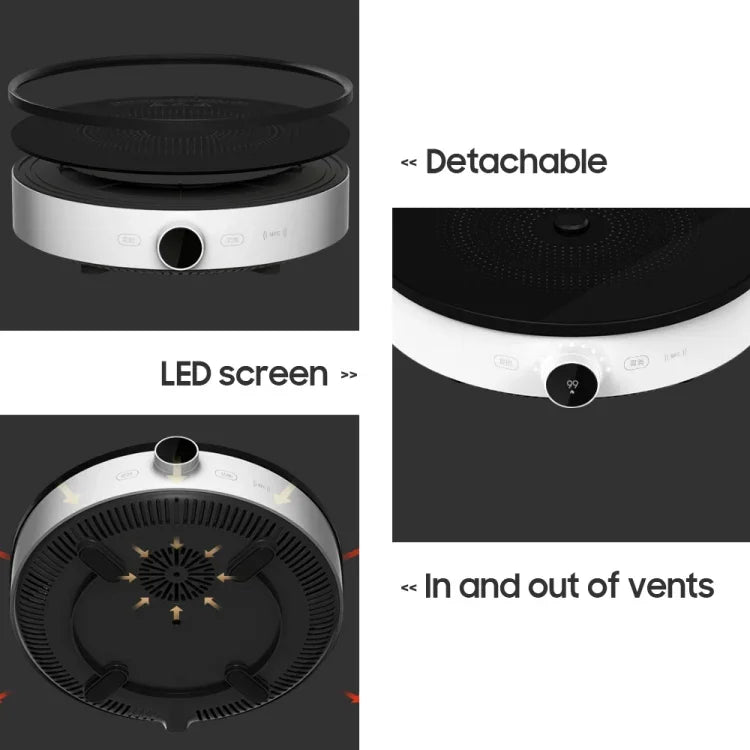 Bếp từ cảm ứng Xiaomi Mijia 2100W màn hình OLED 2 kết nối NFC điều khiển qua app, phích cắm US, bếp 2 2100W