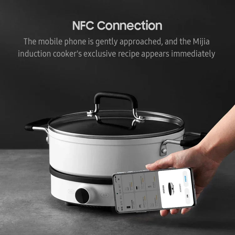 Bếp từ cảm ứng Xiaomi Mijia 2100W màn hình OLED 2 kết nối NFC điều khiển qua app, phích cắm US, bếp 2 2100W