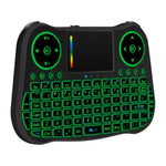 Bàn phím không dây mini MT08 2.4GHz với chuột bay QWERTY có đèn nền nhiều màu & Touchpad & Điều khiển đa phương tiện cho PC, TV, MT08