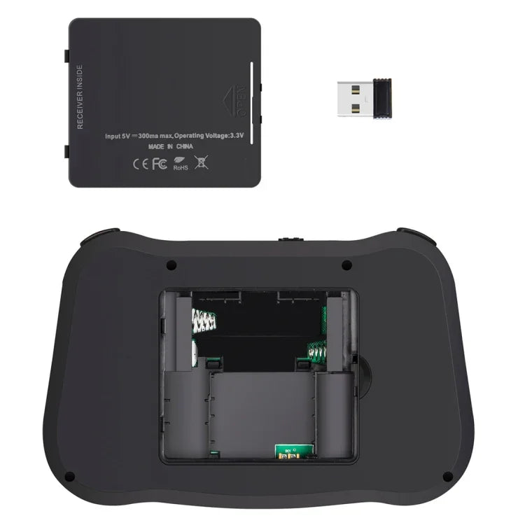 Bàn phím không dây mini MT08 2.4GHz với chuột bay QWERTY có đèn nền nhiều màu & Touchpad & Điều khiển đa phương tiện cho PC, TV, MT08