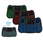 Bàn phím không dây mini MT08 2.4GHz với chuột bay QWERTY có đèn nền nhiều màu & Touchpad & Điều khiển đa phương tiện cho PC, TV, MT08