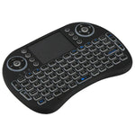 Bàn phím không dây QWERTY Mini i8 2.4GHz với đèn nền nhiều màu & Touchpad & Điều khiển đa phương tiện cho PC, Android TV BOX, X-BOX Player, Điện thoại thông minh, Thay đổi đèn nền nhiều màu