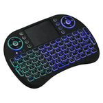 Bàn phím không dây QWERTY Mini i8 2.4GHz với đèn nền nhiều màu & Touchpad & Điều khiển đa phương tiện cho PC, Android TV BOX, X-BOX Player, Điện thoại thông minh, Thay đổi đèn nền nhiều màu