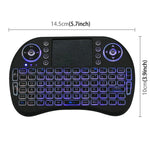 Bàn phím không dây QWERTY Mini i8 2.4GHz với đèn nền nhiều màu & Touchpad & Điều khiển đa phương tiện cho PC, Android TV BOX, X-BOX Player, Điện thoại thông minh, Thay đổi đèn nền nhiều màu