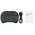 Bàn phím không dây QWERTY Mini i8 2.4GHz với đèn nền nhiều màu & Touchpad & Điều khiển đa phương tiện cho PC, Android TV BOX, X-BOX Player, Điện thoại thông minh, Thay đổi đèn nền nhiều màu
