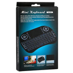 Bàn phím không dây QWERTY Mini i8 2.4GHz với đèn nền nhiều màu & Touchpad & Điều khiển đa phương tiện cho PC, Android TV BOX, X-BOX Player, Điện thoại thông minh, Thay đổi đèn nền nhiều màu