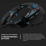 Chuột chơi game có dây Logitech G502 HERO với 11 phím, Chiều dài: 2.1m