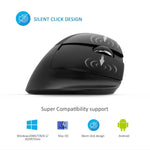 Chuột dọc mini DELUX M618 không dây 2.4G 2400DPI USB có thể sạc lại, Thiết kế công thái học, M618 màu xám